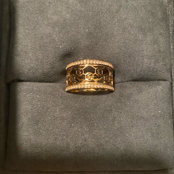 Michael Kors Monogram Logo Ring w/ Rhinestones - Picture 4 of 7